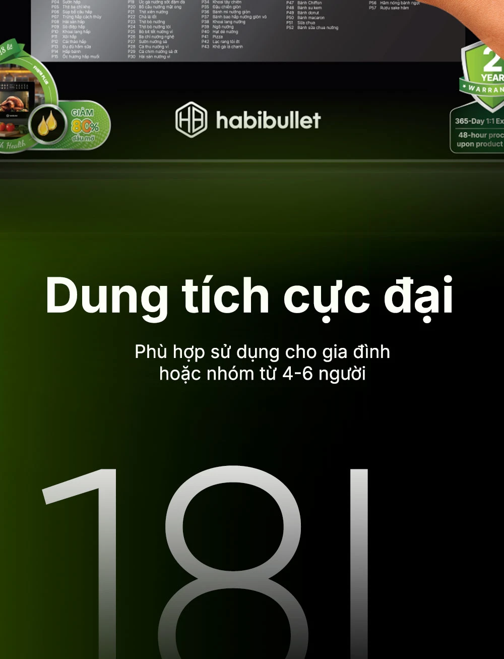 Nồi chiên hấp hơi nước Habibullet Vitasteam FHB18 PLUS BH245145 9